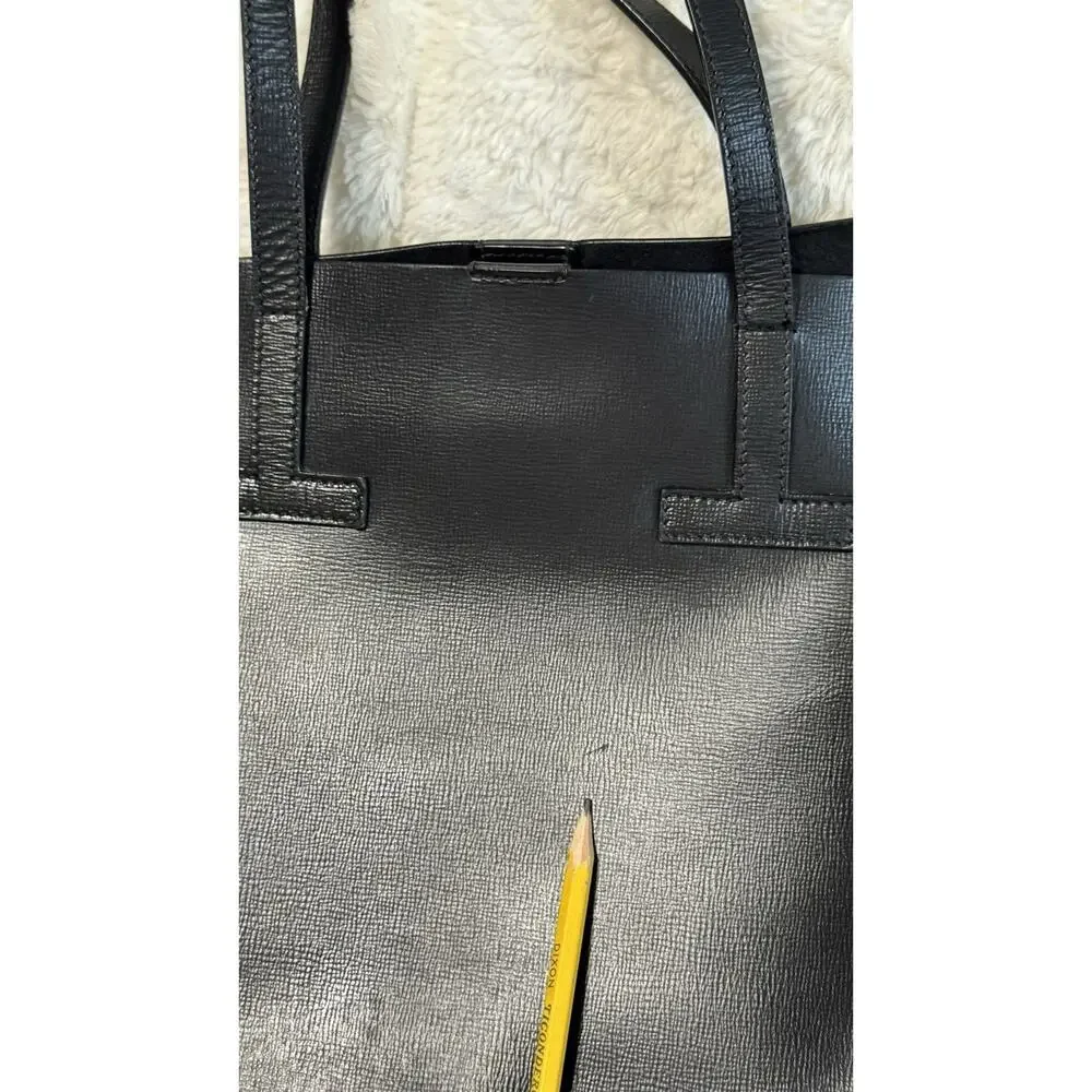 Tom Ford Gray Tote Bag Double Handles Gold Hardware Inner Pockets